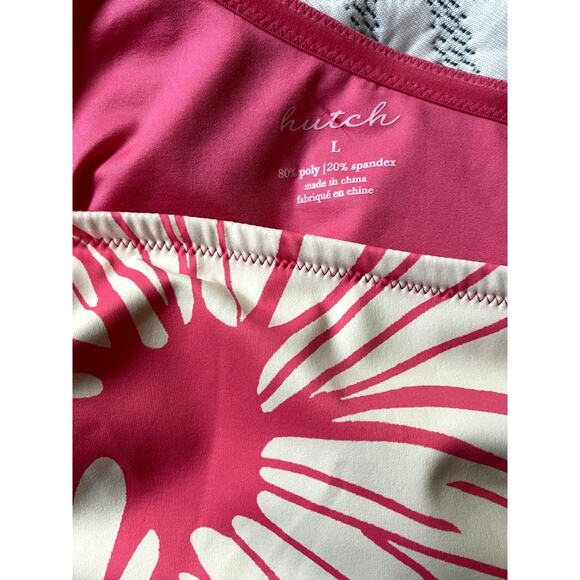 Hutch One-Shoulder Pink & White Tropical Leaf Swimsuit Size L - Picture 8 of 9